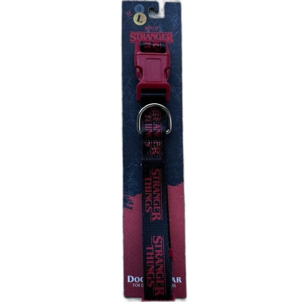 STRANGER THINGS Dog Collar Size Large NWT Gift Black Puppy Netflix Adjustable